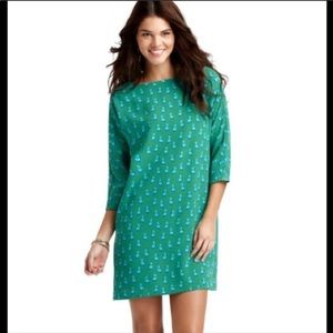 Ann Taylor Loft Birds Green Shift dress XS